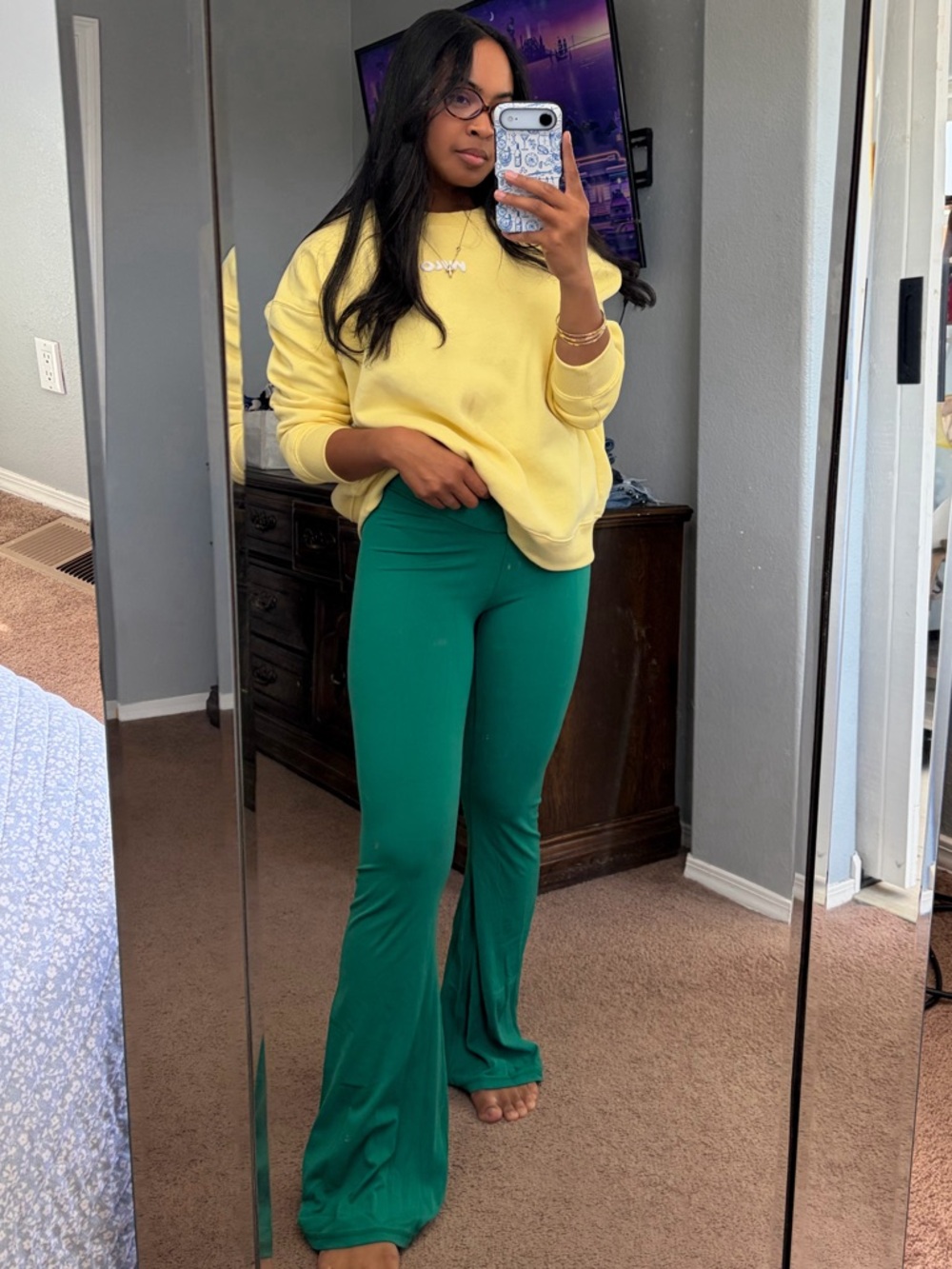 aerie Emerald High-Rise Flare Leggings